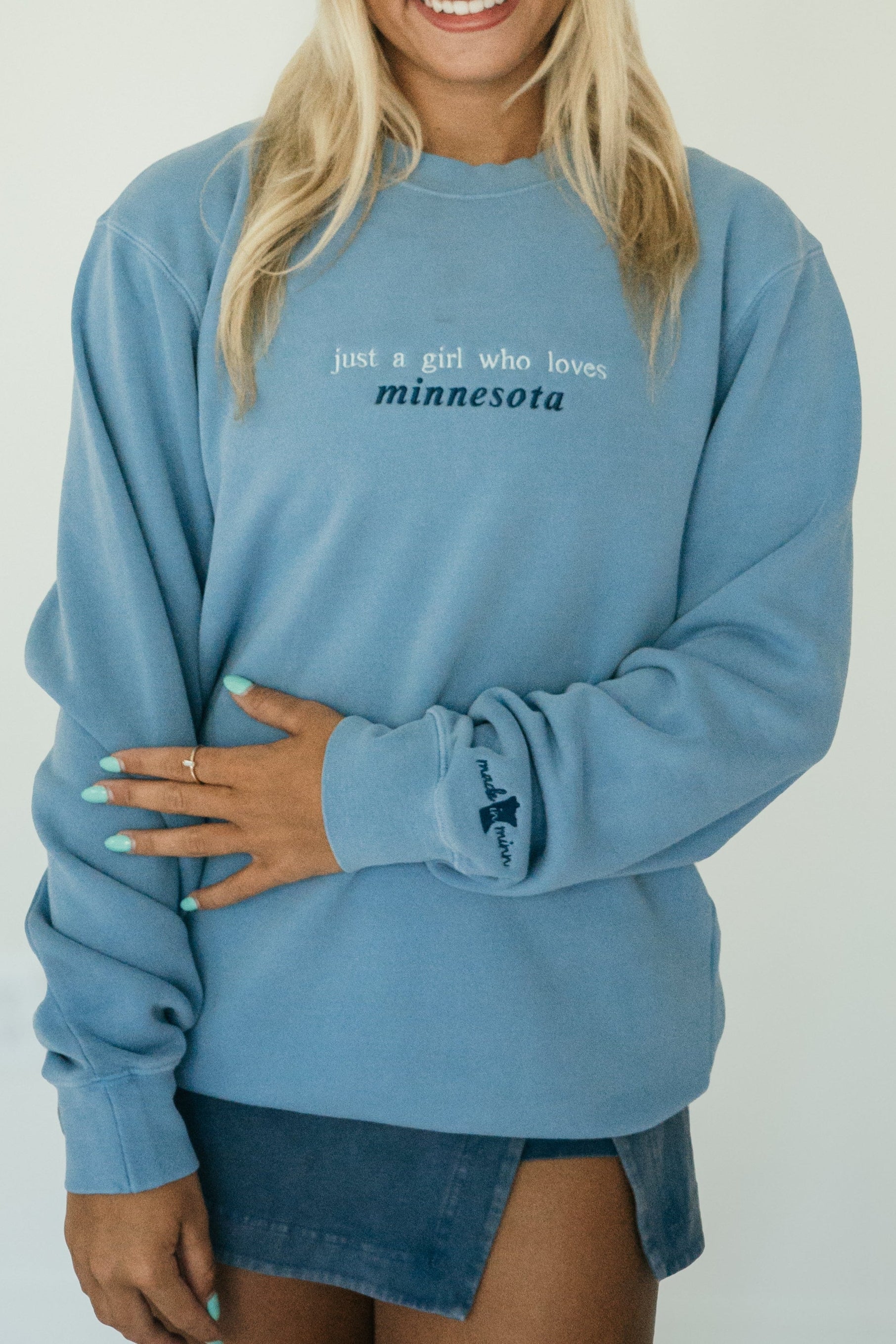 Just a Girl Who Loves Minnesota™ Blue 2.0 Crewneck Sweatshirt