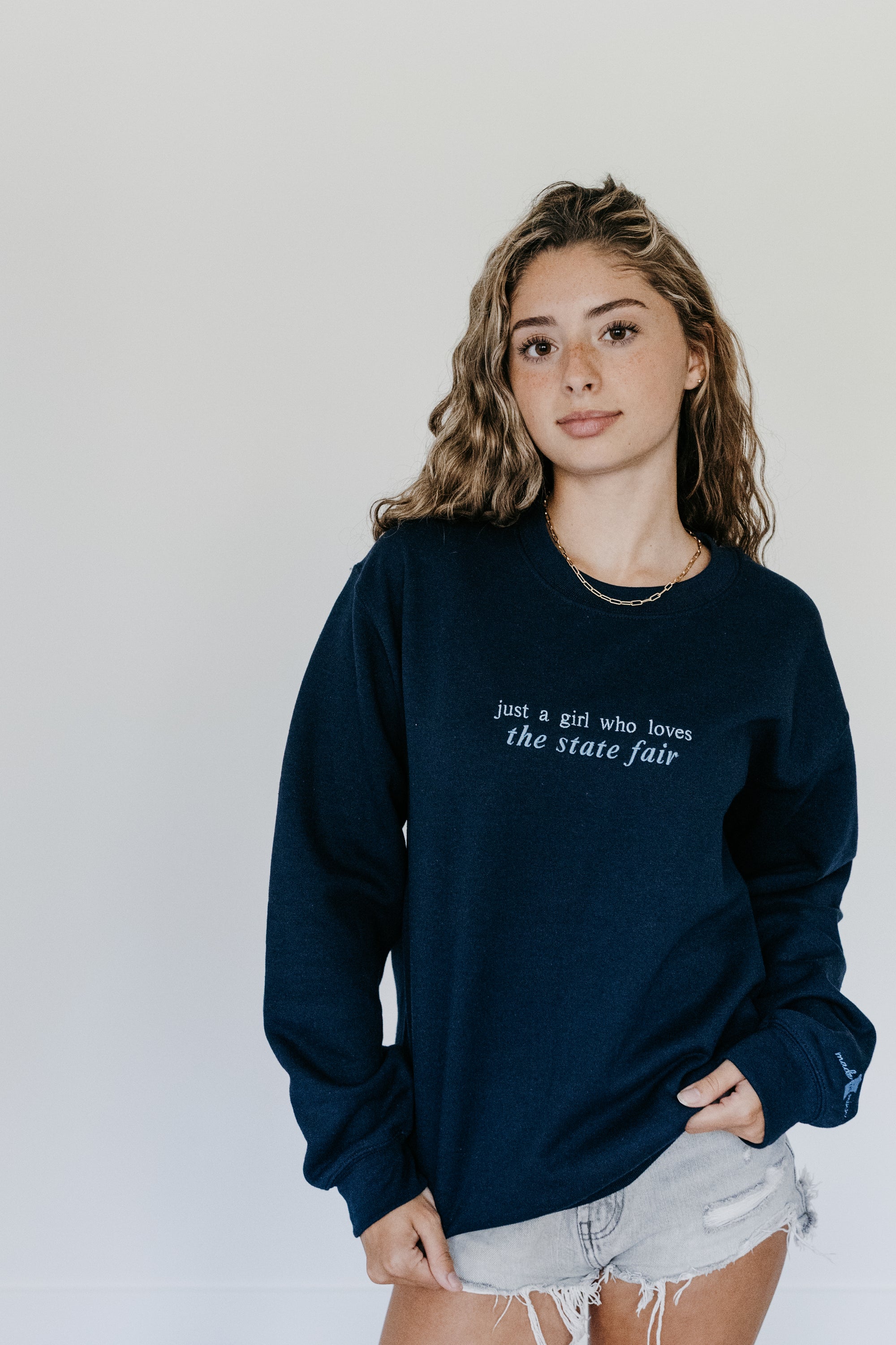 Just a Girl - State Fair™  Crewneck Sweatshirt Navy